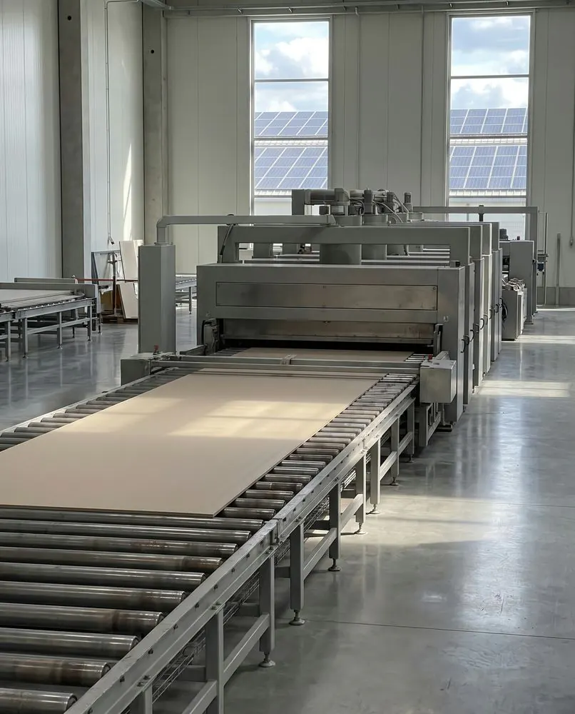 SACMI CONTINUA+ line producing 800×3000 ORKAY porcelain slab tiles